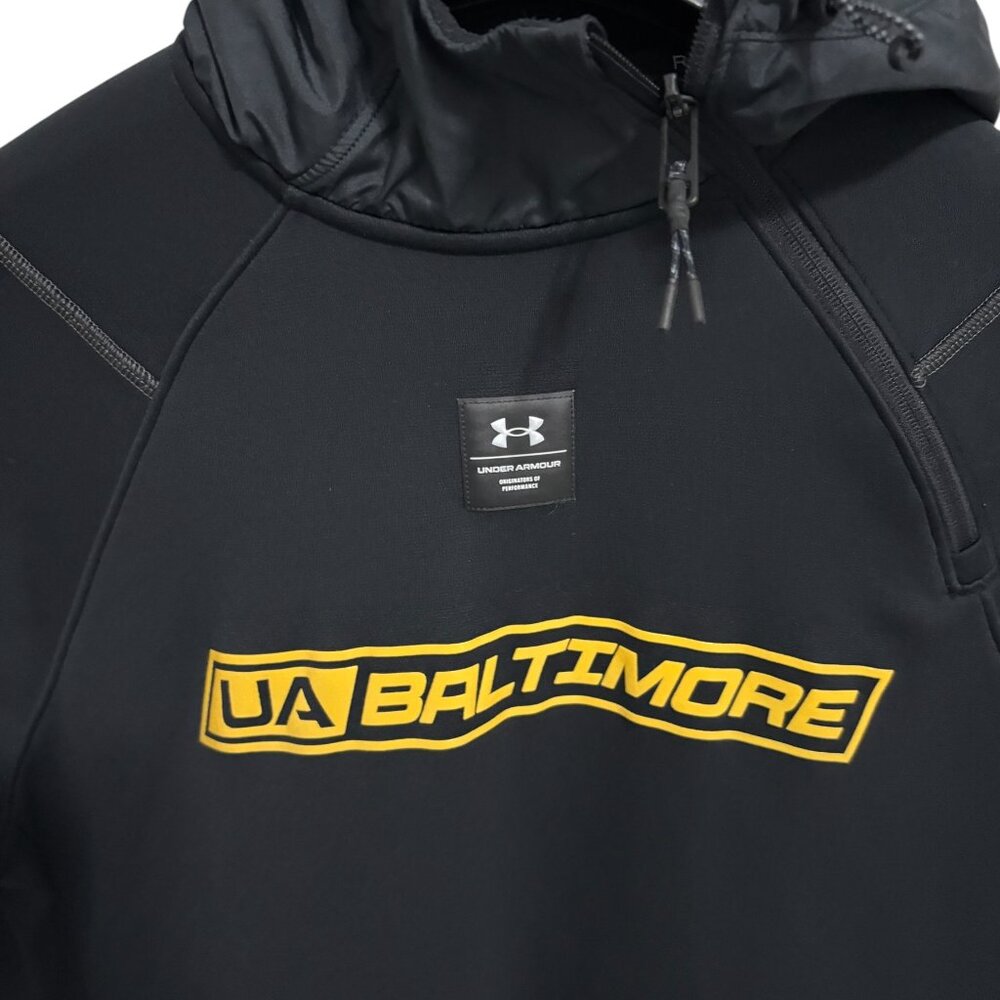 Under Armour UA Baltimore Hooded Pullover Sweatshirt Size Medium Loose Fit - Picture 3 of 6